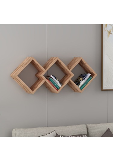 Galaxy Duvar Rafı Ahşap Siyah - Atlantik Çam Atlantik Çam