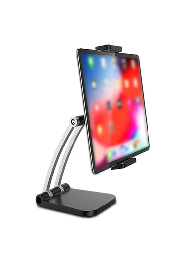 Geeroyoo Siyah 360 Derece Döner Masaüstü Tutucu - Telefon Ve Tablet İçin 4-13 İnç - Canlı Yayın Ve Ders İçin Ayarlanabilir Metal+abs支撑架