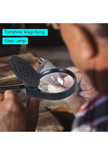 Hallow Tomshine 3x / 10x Metal Kelepçeli Ultra Büyüteç Lambası