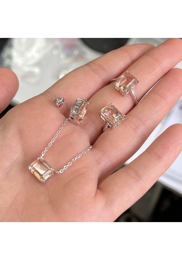 Silver Point Baget Taşlı Üçlü Set Gümüş