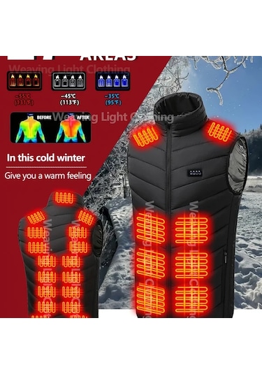 Willowhaven Siyah Xxl Kolsuz Isıtmalı Yelek: 27 Isıtma Bölgeli, 4 Kontrollü, 3 Sıcaklık Ayarı