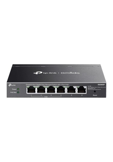 Omada Es206gp, 6 Port Gigabit, 4 Port Gigabit Poe+, 65w, Yönetilebilir, Metal Kasa Masaüstü/vesa Switch