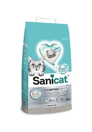 Sanicat Clumping White Cotton Fresh Oksijen Kontrol Emici Bentonit Kedi Kumu 10 L