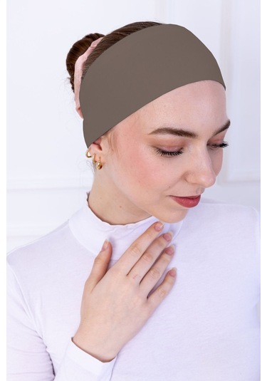 Kaymayan Silikonlu Bandana Bone - Sportif Saç Bandı-kahverengi Kahverengi