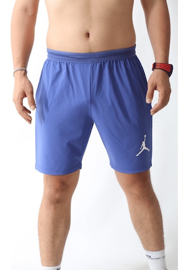 Erkek Jordan Mavi Şort, Running Spors Hızlı Kuruma Hafif Gym Koşu Spor Salonu Basketbol Şortu Mavi