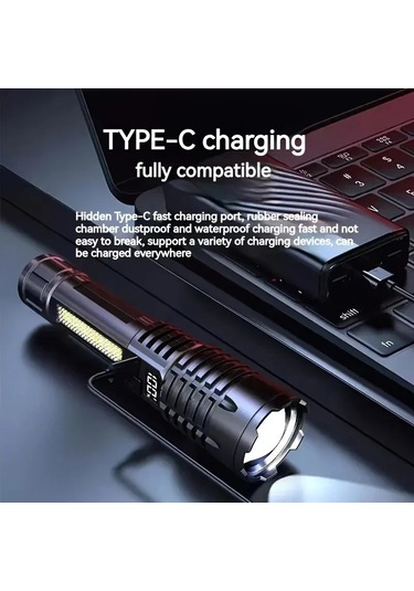 Conventions1 Heinast Yüksek Güçlü Led El Feneri Güçlü Type-c Renk