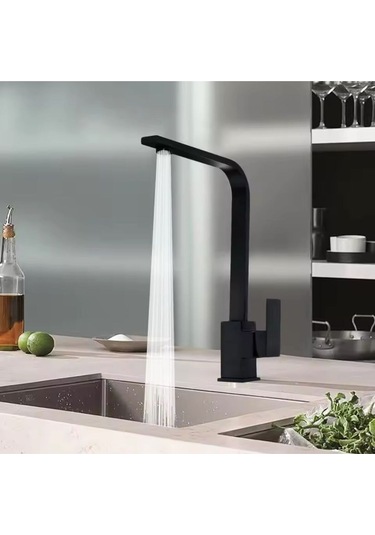 Boheme Mat Siyah Kare Mutfak Bataryası Fleko Siyah