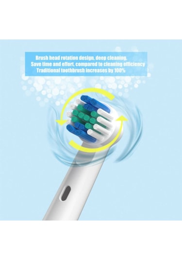 Oral-B Şarjlı Diş Fırçası Uyumlu 4 Adet Yedek Başlık 4 Adet Kapak