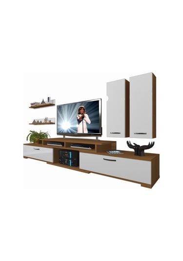 Decoraktiv Flex 5d130 Slm Tv Ünitesi Tv Sehpası Ceviz - Beyaz
