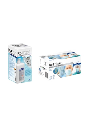 Roll Maske 50Ve Roll Dezenfektan 1 Lt 2 Si Bir Arada