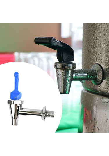 Homyl Kahve Sıcak İçecek Musluğu Paslanmaz Su Sebili Kova Cam Mavi