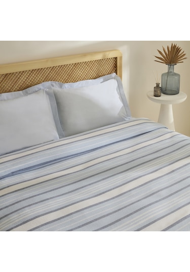 Karaca Home Lynora Çift Kişilik Peştemal Pike Takımı Mavi Mavi