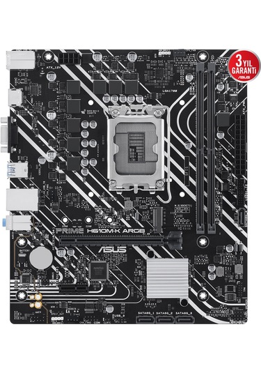 Asus Prıme H610m-k Argb Ddr5 5600mhz M.2 Hdmı Vga Matx 1700p