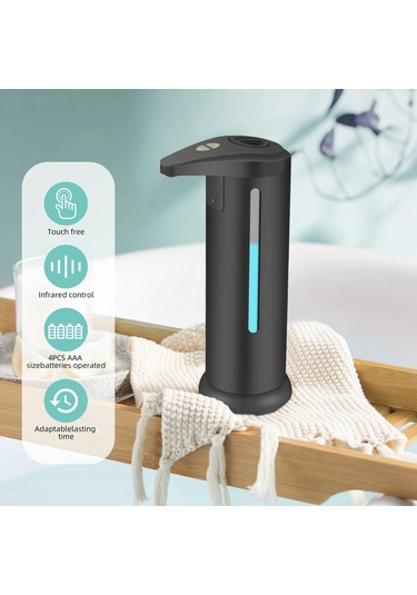 280ml Sliver-280ml Akıllı Kızılötesi Sensörlü Sabun Jel Dağıtıcı Otomatik Fotoselli El Yıkama Banyo Temizleme Tezgahı Paslanmaz Çelik