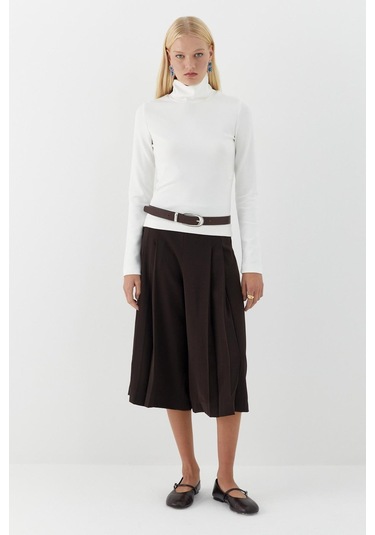 Balıkçı Yaka Uzun Kollu Body Beyaz Beyaz