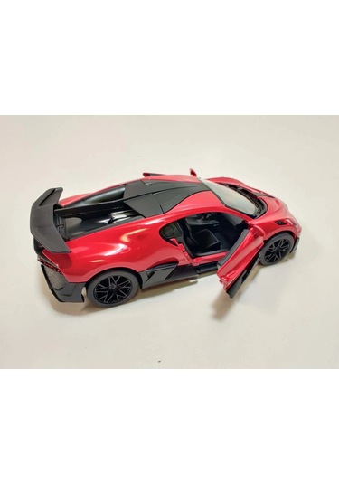 Kinsmart 1:36 Ölçek Metal Bugatti Divo Diecast Çek Bırak Araba Kırmızı