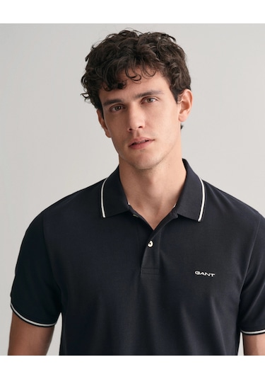 Gant Erkek Pike Polo T-shirt Regular Fit Siyah