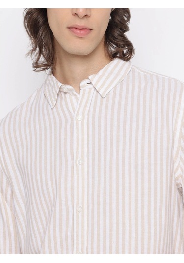 Guess Parker Erkek Bej Keten Karışımlı Gömlek M5yh16whc20-f10m Bej