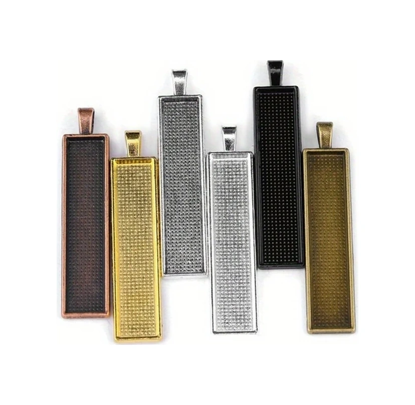 Dashanshop 10 Adet Siyah Dikdörtgen Metal Tutucu, Takı Yapım Malzemeleri, Kolye Anahtarlık Aksesuarı Diğer