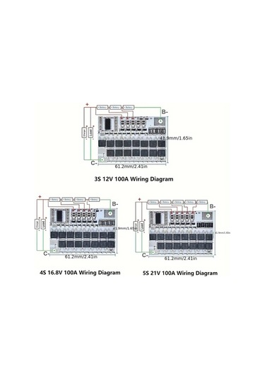 Motion003 5 Adet 5s 21v 100a Lı-ıon Lmo Bms Li-polymer Lityum Pil Koruma Devresi Asiri Sarj Sicaklik Sensoru