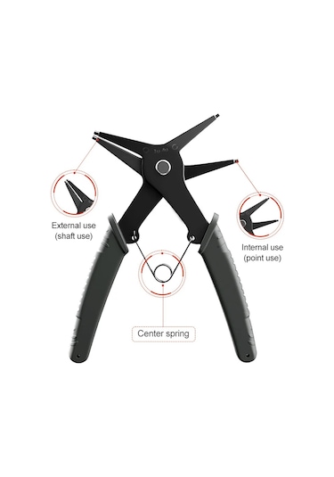 Tenfowee İç Ve Dış Tırmık Pliers - 2'li 1 Çift Fonksiyonlu Yedek Parça Montaj Aracı, Ergonomik Kuru Kolu, 10-40mm Aralığında Kullanım