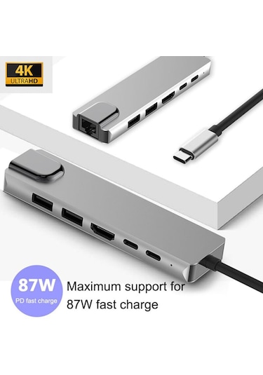 Daytona Cf04 Type C To Usb 3.0 Hdmı Pd Rj45 Sd Kart Okuyucu Hub
