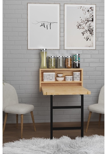 Dekorfim DF01106AC Duvara Monte Pratik Katlanır Kırma Mutfak ve Yemek Masası