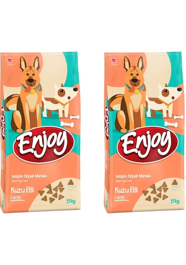 Enjoy Kuzu Etli ve Pirinçli Yetişkin Köpek Maması 2 x 15 KG