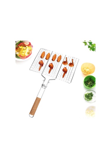 Yaozixa Katlanabilir Manav Sebze Balık Izgara Ağı, Isıya Dayanıklı Kollü, Çok Amaçlı Outdoor Mangal Seti Diğer