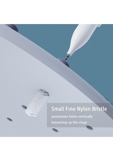 Monyee Banyo Duş Başlığı Tıkanıklık Açıcı - 20 Adet Nylon Fırça, Hexagonal Kaymaz Korumalı Kutu Seti Beyaz