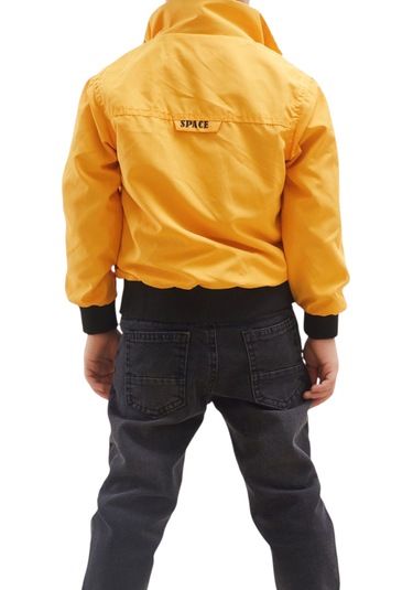 Erkek Çocuk Yağmurluklu Tişört Pantolon Üçlü Takım Sarı