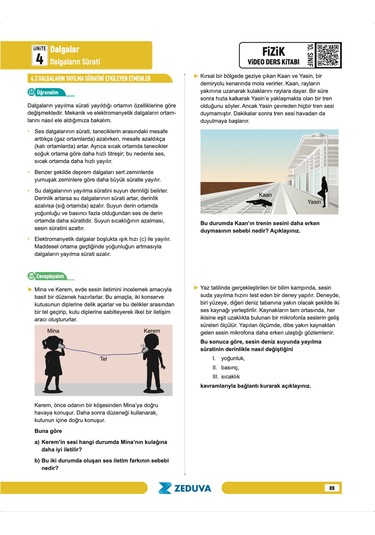 Zeduva Yayınları Fizikfinito 10. Sınıf Maarif Modeli Fizik Notları