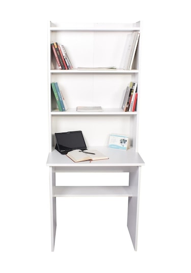Kitaplıklı Çalişma Masası Beyaz