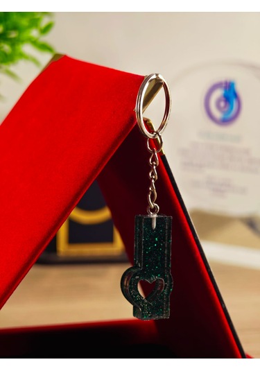 Harfli Anahtarlık Epoksi Kişiye Özel Yapım El Yapımı Harf Anahtarlık Kalp Model Özel Tasarım Hediyelik Ürün Kalp Desenli Simli Anahtarlık Altın