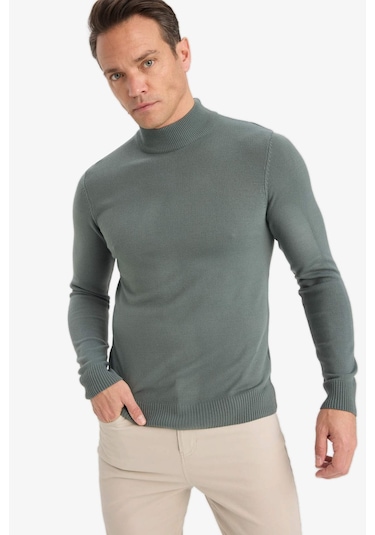 Defacto Slim Fit Dar Kesim Balıkçı Yaka Basic Düz Triko Kazak R1127az25wnkh412 Haki-kh412 Defacto Slim Fit Dar Kesim Balıkçı Yaka Basic Düz Triko Kazak R1127az25wnkh412 Haki-kh412