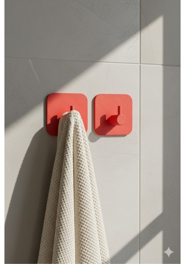 2 Li Askılık Kapı Arkası, Duvara Monte, Dayanıklı Malzeme, Turuncu 51 Turuncu