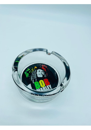 Alcan Marka Cam Küllük Isıyadayanıklı Bobmarley Kültablası //85mm