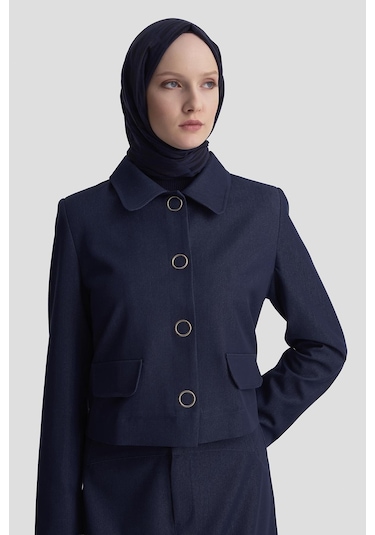 Armine Blazer Ceketli Tencel Takım 25kd1706 Lacivert Lacivert