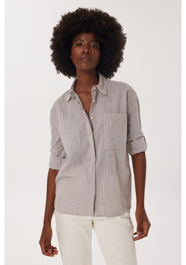 Lee Cooper Mındy Kadın Dokuma Gömlek Bej 16330 Bej