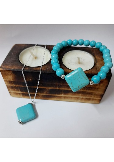 Soma Bijuteri Firuze Taşı Kolye Takım