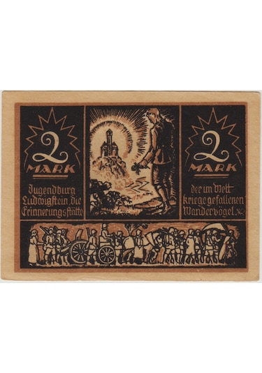 Almanya 2 Mark 1921 Notgeld-witzenhausen Şehri. Çil.