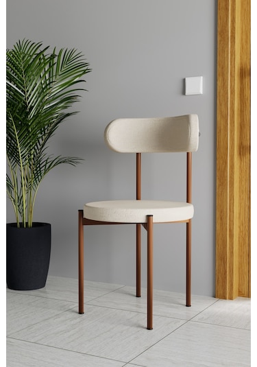 Trend Tekli Mutfak Masası Sandalyesi Krem-kahve