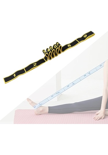 Suntek Esneme Direnç Bandı, Egzersiz Pilates Için Yoga Kayışı Sarı