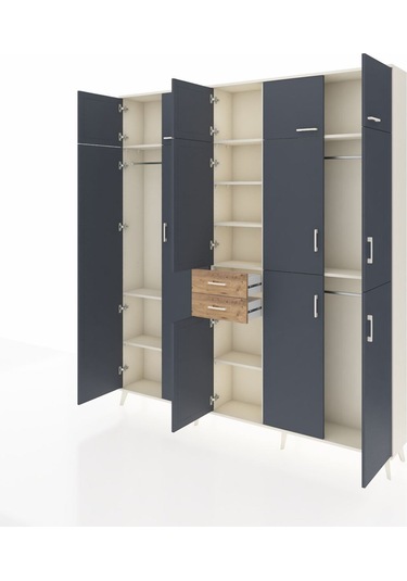 Arges Dolap 10 Raflı 2 Çekmeceli 3 Askılı 220x30x243 Aytaşı-antrasit/çam Antrasıt/atlas Çam Arges Dolap 10 Raflı 2 Çekmeceli 3 Askılı 220x30x243 Aytaşı-antrasit/çam Antrasıt/atlas Çam