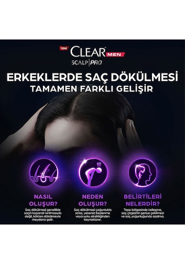 Clear Men Scalp Pro Güçlendirici Şampuan Saç Dökülmesine Ve Kepeğe Karşı Etkili 300 Ml X2