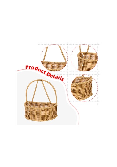 Homyl Ofis Mutfak Dolabı Için Asılı Depolama Sepeti El Dokuma Gösterildiği Gibi