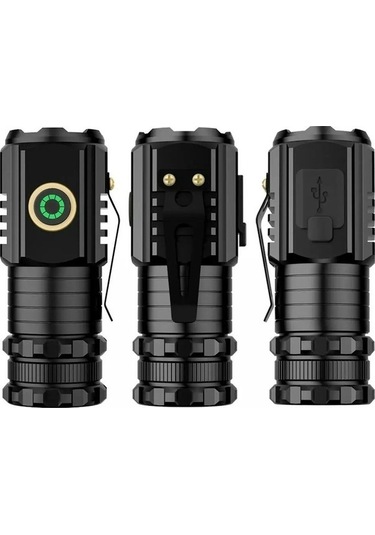 Ulzyvf Createtech Yürüyüşü Siyah Led Kamp Feneri, Dayanıklı Alüminyum Dk, Mini Mıknatıslı Güçlü Fener, Siyah