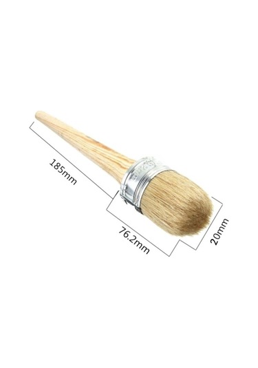 Novahub Fırça Yuvarlak Kıl Tebeşir Yağlıboya Fırçası Ahşap Saplı Boya Fırçası Araçları 20mm
