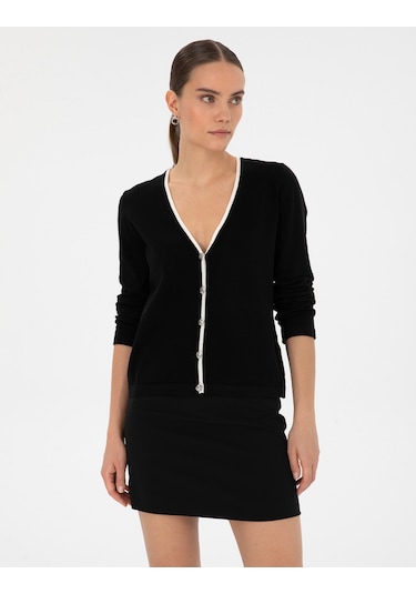 Pierre Cardin Kadın Siyah Hırka Triko 50310986-vr046 Siyah