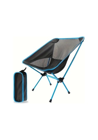 Dashanshop Ergonomik Alüminyum Katlanabilir Kamp Sandalyesi Açık Mavi Hafif Taşınabilir 99 79kg Kapasite Açık Mavi